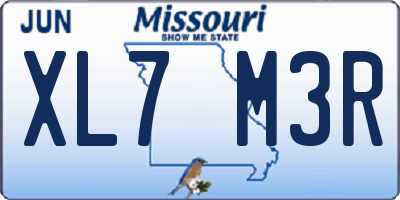 MO license plate XL7M3R