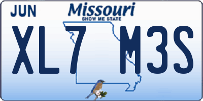 MO license plate XL7M3S