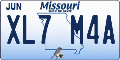 MO license plate XL7M4A