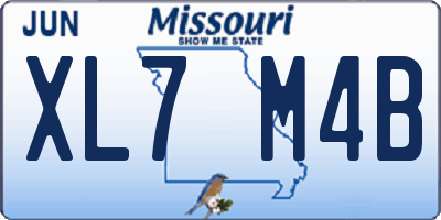 MO license plate XL7M4B