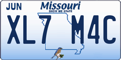 MO license plate XL7M4C