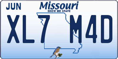 MO license plate XL7M4D