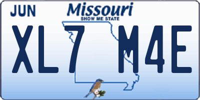 MO license plate XL7M4E
