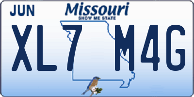 MO license plate XL7M4G