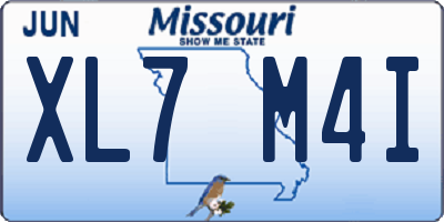 MO license plate XL7M4I