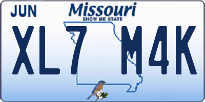 MO license plate XL7M4K