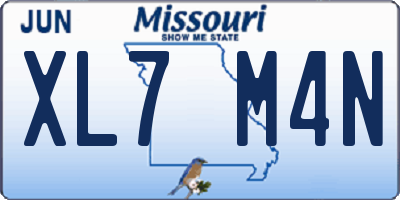 MO license plate XL7M4N