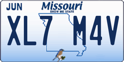 MO license plate XL7M4V