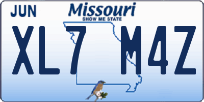 MO license plate XL7M4Z