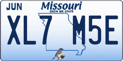 MO license plate XL7M5E