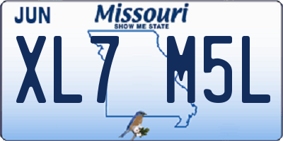MO license plate XL7M5L