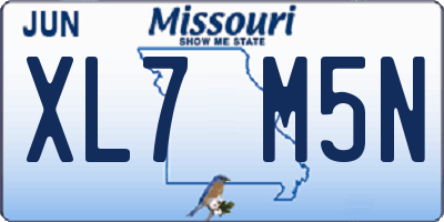 MO license plate XL7M5N