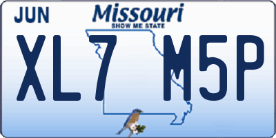 MO license plate XL7M5P