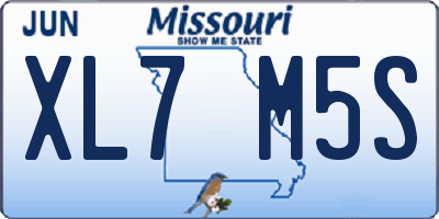 MO license plate XL7M5S