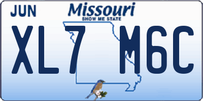 MO license plate XL7M6C