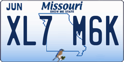 MO license plate XL7M6K