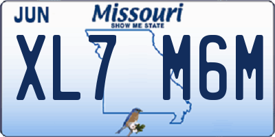 MO license plate XL7M6M