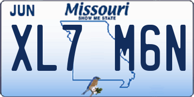 MO license plate XL7M6N