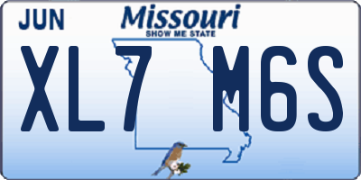 MO license plate XL7M6S