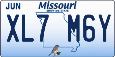 MO license plate XL7M6Y