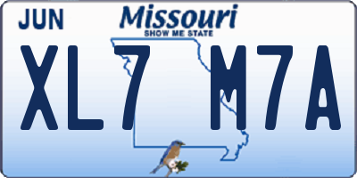 MO license plate XL7M7A