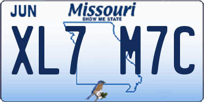 MO license plate XL7M7C