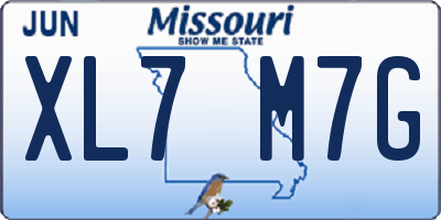 MO license plate XL7M7G