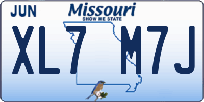 MO license plate XL7M7J