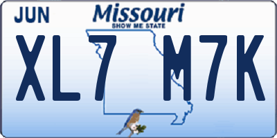 MO license plate XL7M7K