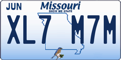 MO license plate XL7M7M