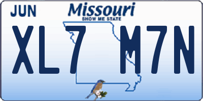 MO license plate XL7M7N