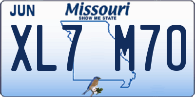 MO license plate XL7M7O
