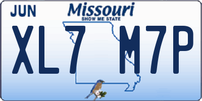 MO license plate XL7M7P