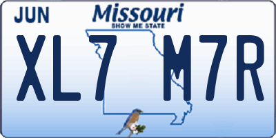 MO license plate XL7M7R