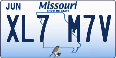 MO license plate XL7M7V