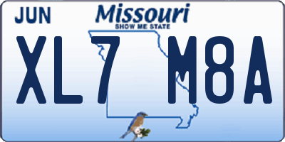 MO license plate XL7M8A