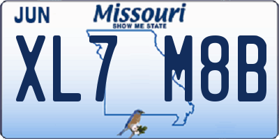 MO license plate XL7M8B