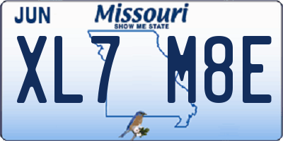 MO license plate XL7M8E