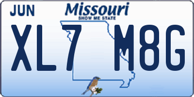 MO license plate XL7M8G