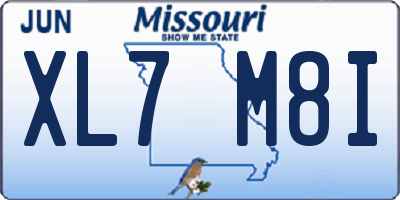 MO license plate XL7M8I