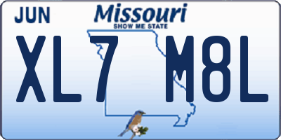 MO license plate XL7M8L