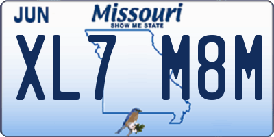 MO license plate XL7M8M