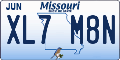 MO license plate XL7M8N