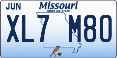 MO license plate XL7M8O