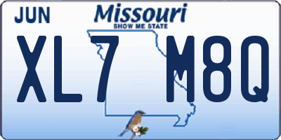 MO license plate XL7M8Q