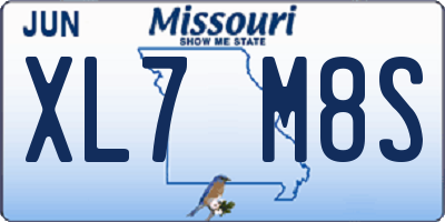 MO license plate XL7M8S