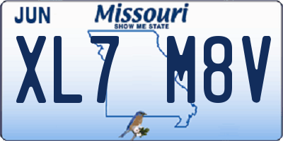 MO license plate XL7M8V