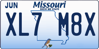 MO license plate XL7M8X