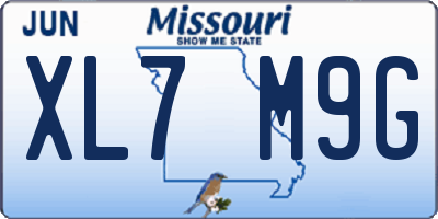 MO license plate XL7M9G