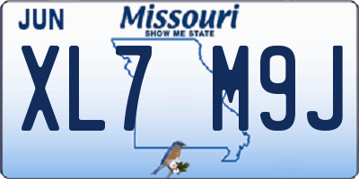 MO license plate XL7M9J